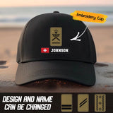 Personalized Swiss Military Veteran Embroidered Black Cap QTVQ1307