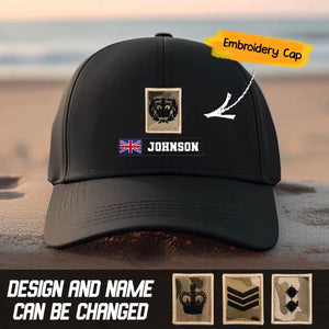 Personalized British Military Veteran Embroidered Black Cap QTVQ1307