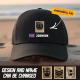 Personalized British Military Veteran Embroidered Black Cap QTVQ1307