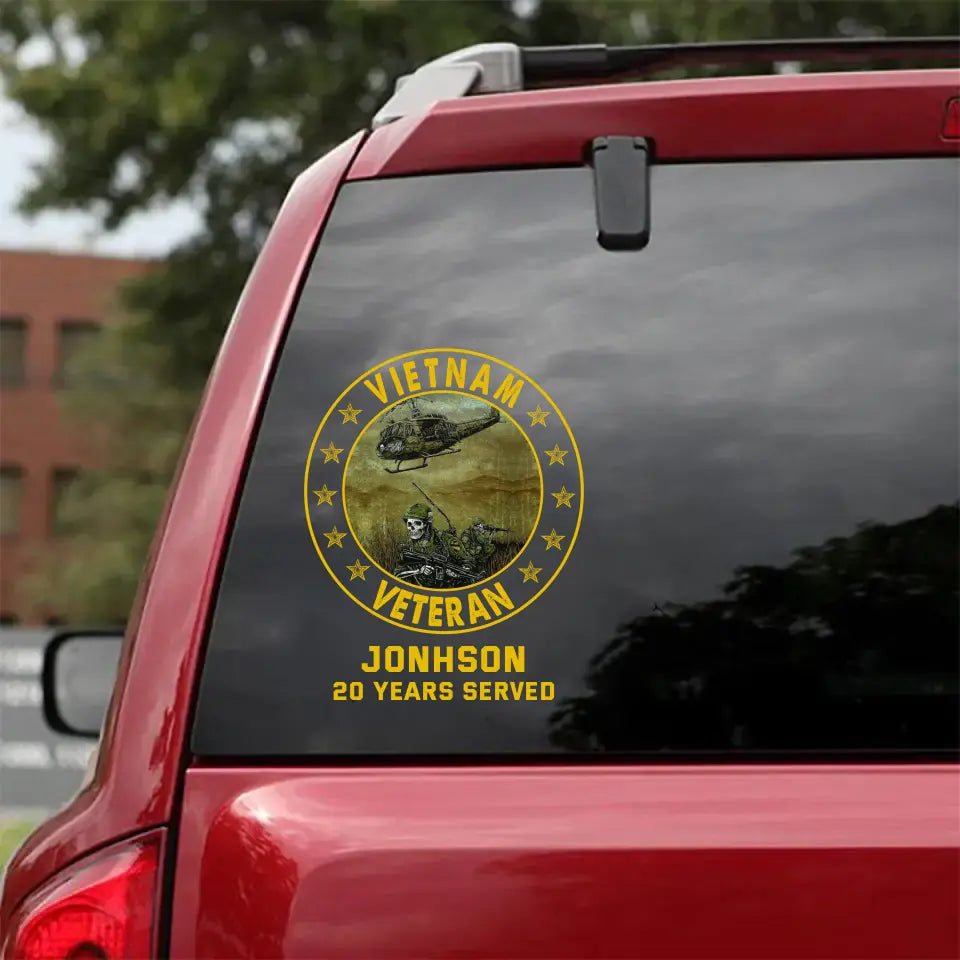 Personalized Vietnam Veteran Custom Name Decal Printed 231324 AHKVH1324