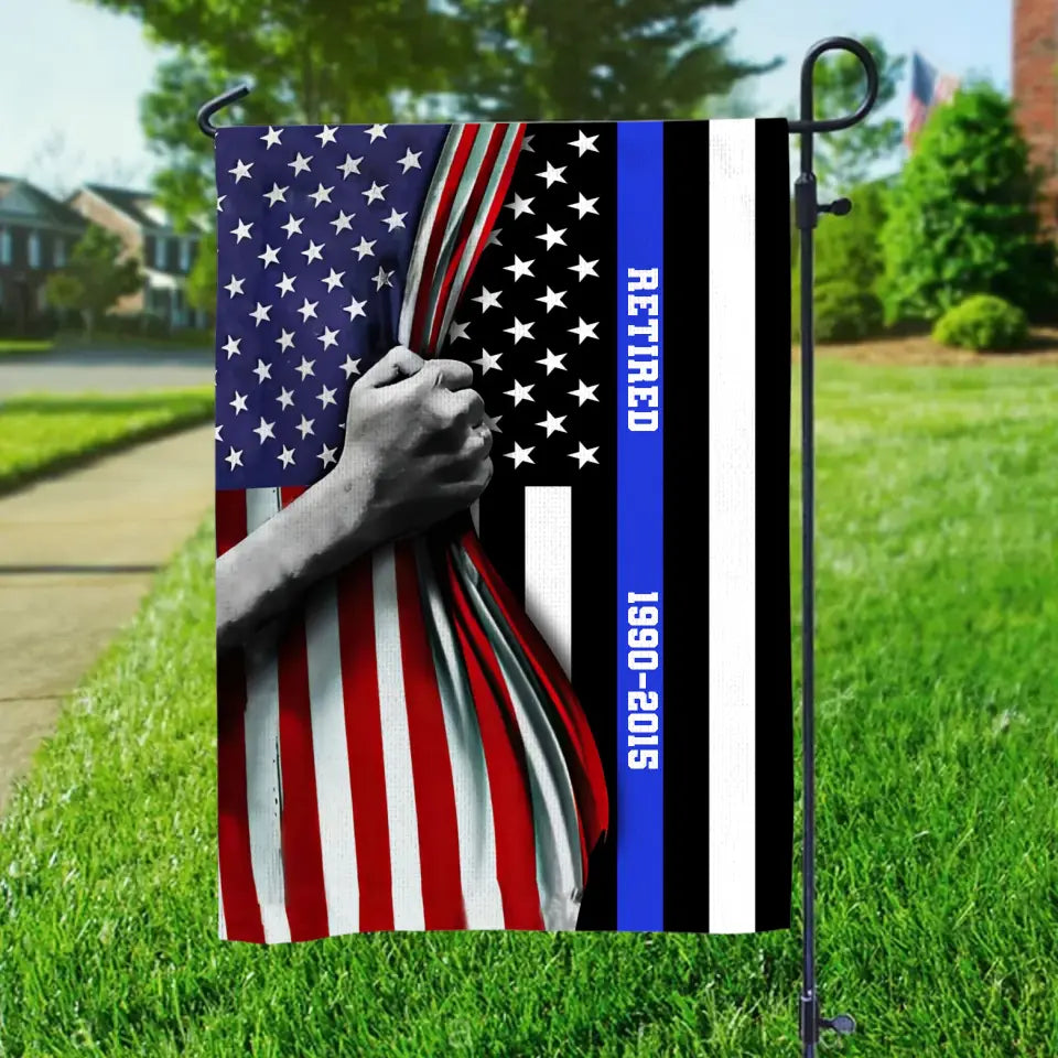 Personalized Retired US Police Garden Flag Printed QTHN231317