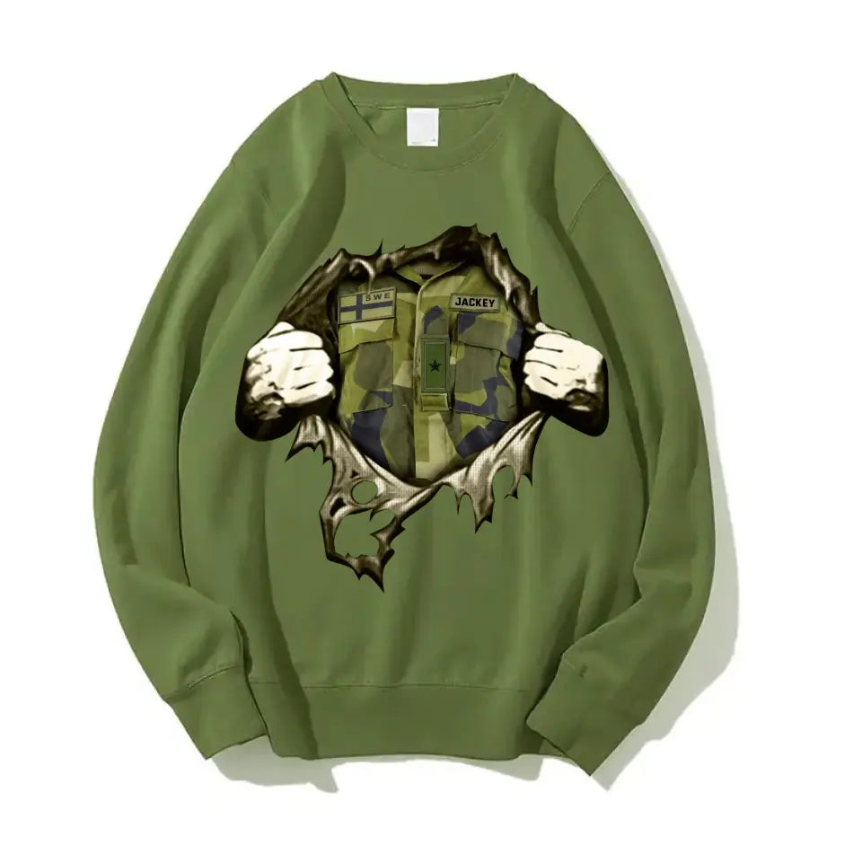 Personalized Swedish Veteran Rank Camo Sweatshirt Printed KVH231318