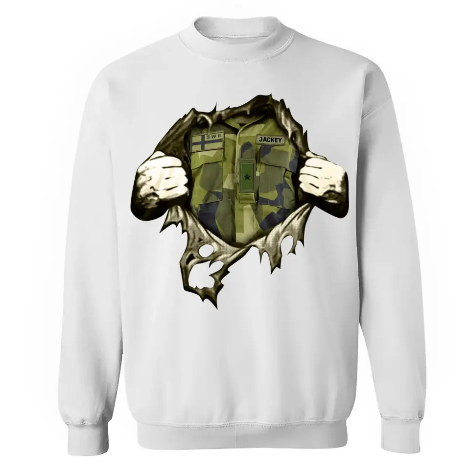 Personalized Swedish Veteran Rank Camo Sweatshirt Printed KVH231318