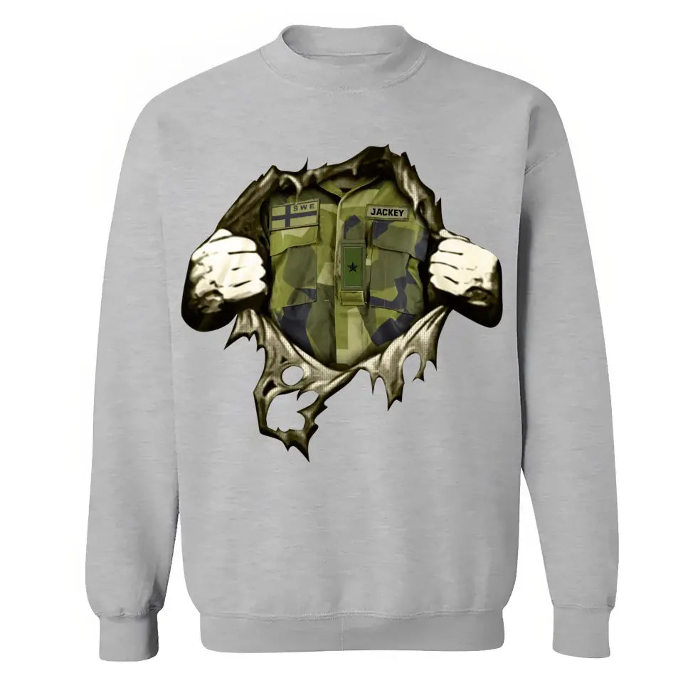 Personalized Swedish Veteran Rank Camo Sweatshirt Printed KVH231318