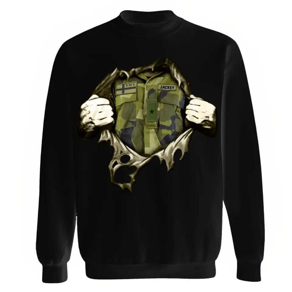 Personalized Swedish Veteran Rank Camo Sweatshirt Printed KVH231318