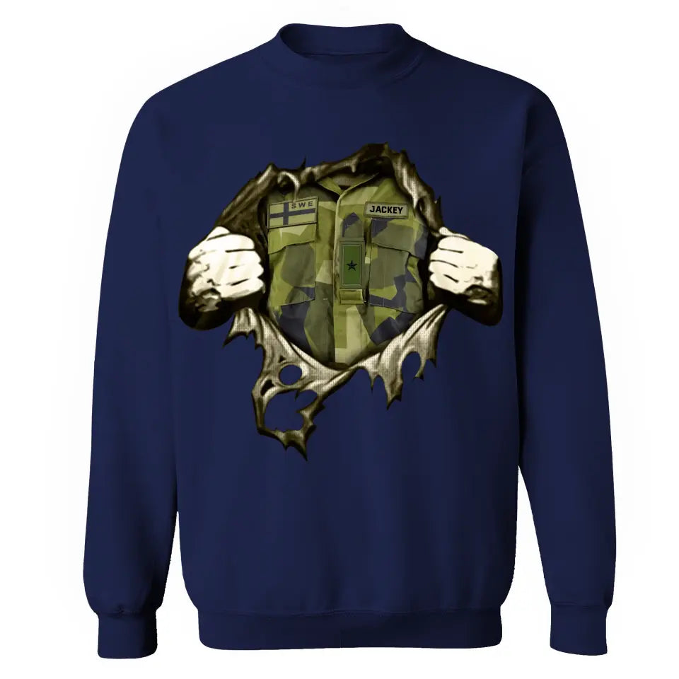 Personalized Swedish Veteran Rank Camo Sweatshirt Printed KVH231318
