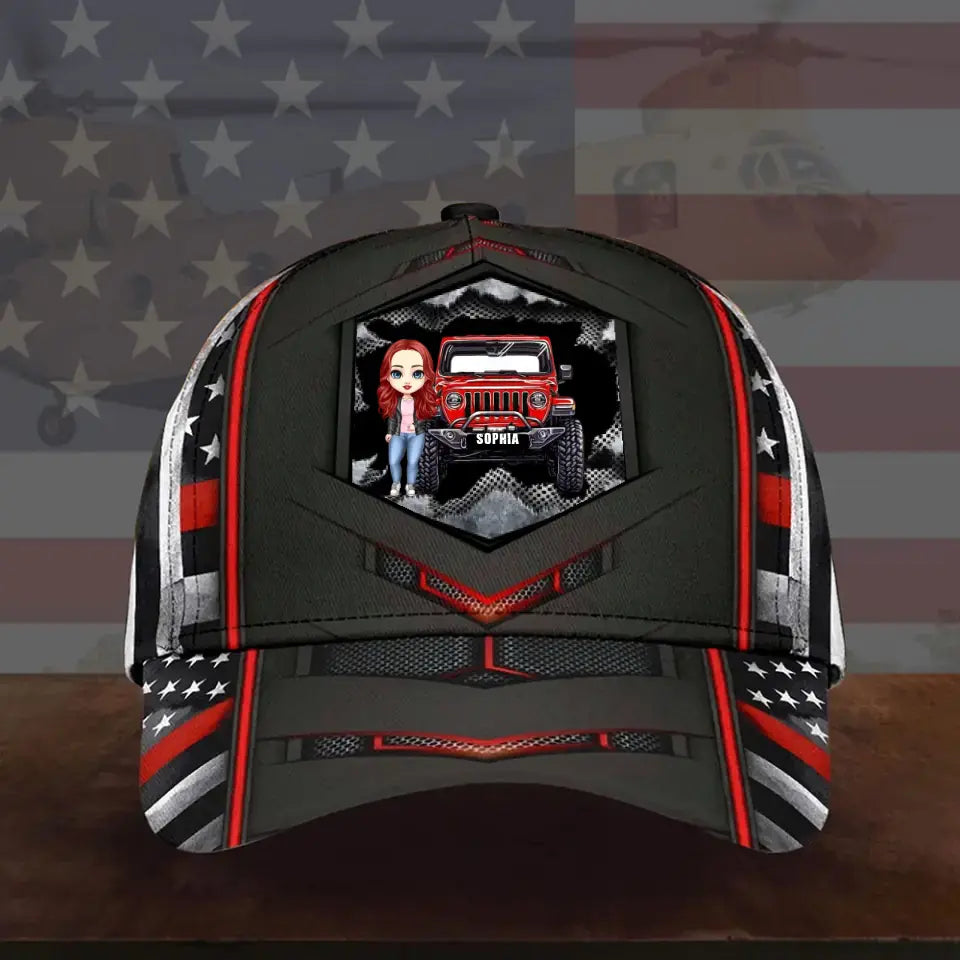 Personalized Jeep Girl Custom Name Jeep 3D Cap HN231335