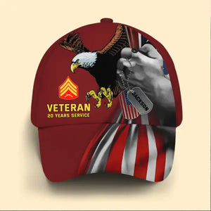 Personalized US Military Veteran Colorful 3D Cap QTKH1333