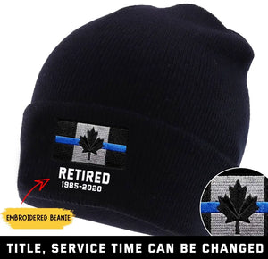 Personalized Retired Canadian Police Officer Custom Served Time Embroidered Beanie Printed KVH231338