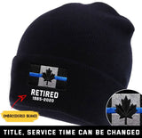Personalized Retired Canadian Police Officer Custom Served Time Embroidered Beanie Printed KVH231338