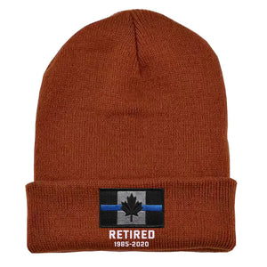 Personalized Retired Canadian Police Officer Custom Served Time Embroidered Beanie Printed KVH231338