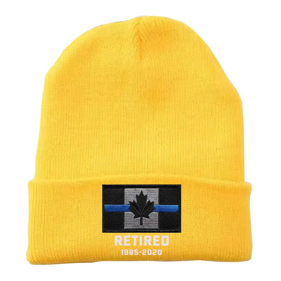 Personalized Retired Canadian Police Officer Custom Served Time Embroidered Beanie Printed KVH231338