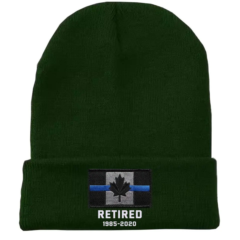 Personalized Retired Canadian Police Officer Custom Served Time Embroidered Beanie Printed KVH231338