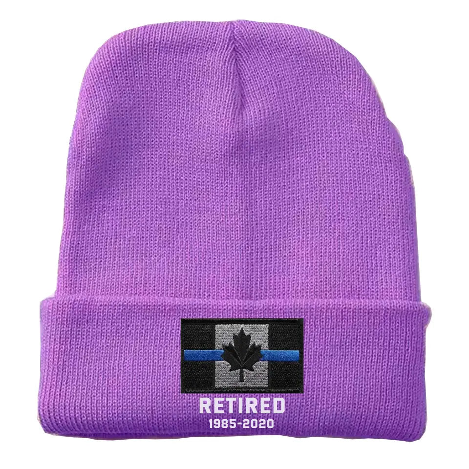 Personalized Retired Canadian Police Officer Custom Served Time Embroidered Beanie Printed KVH231338