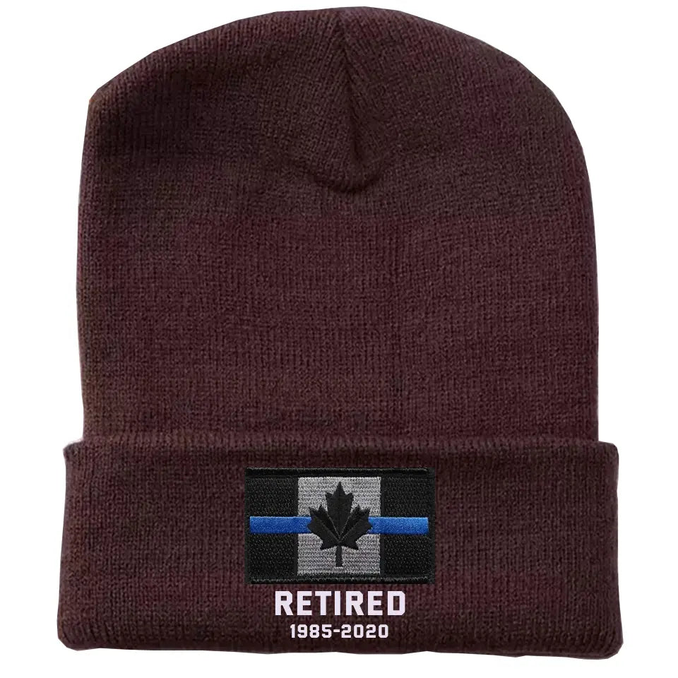Personalized Retired Canadian Police Officer Custom Served Time Embroidered Beanie Printed KVH231338