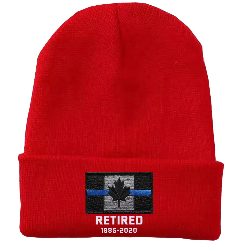 Personalized Retired Canadian Police Officer Custom Served Time Embroidered Beanie Printed KVH231338