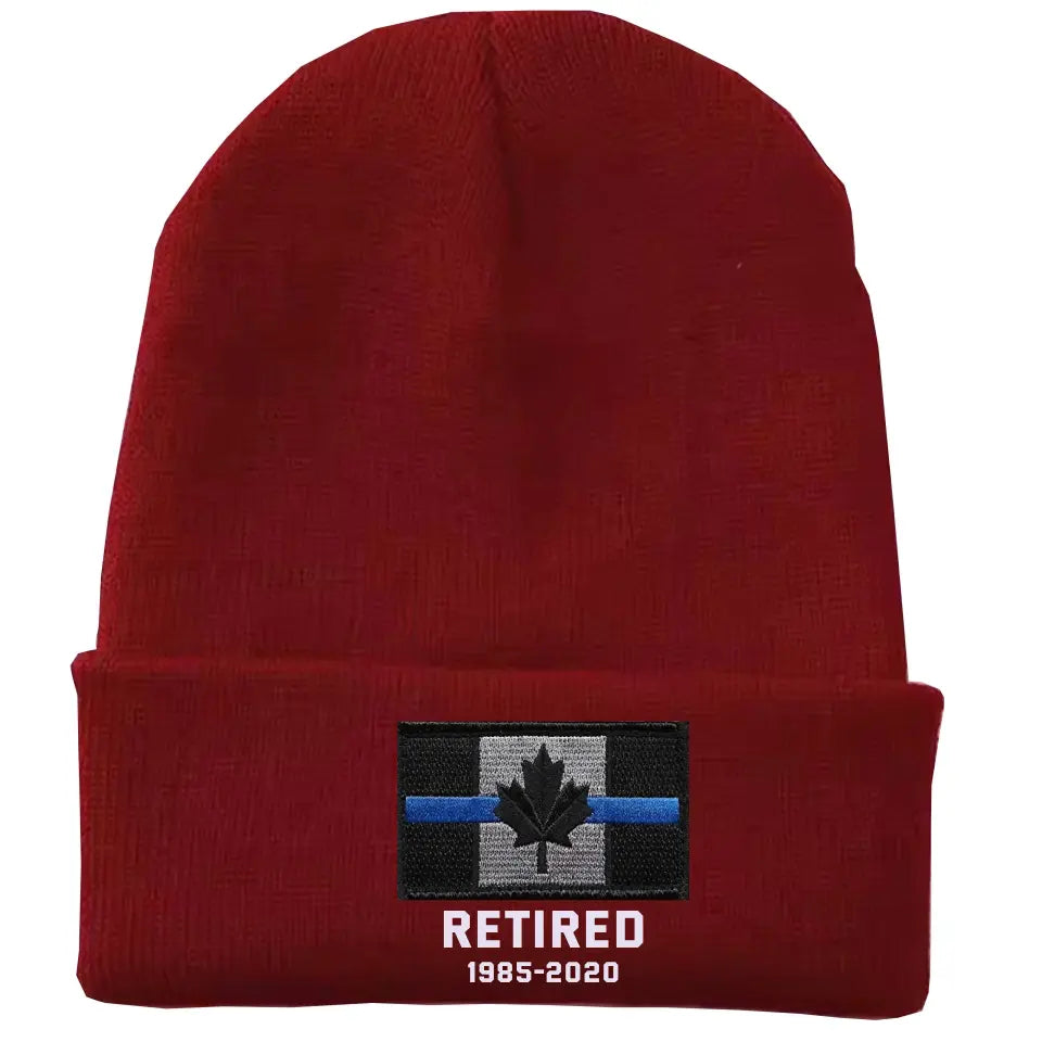 Personalized Retired Canadian Police Officer Custom Served Time Embroidered Beanie Printed KVH231338