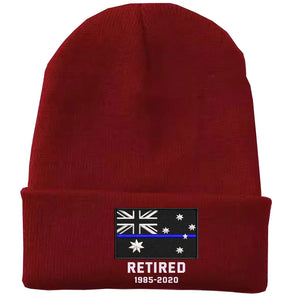 Personalized Retired Australian Police Officer Custom Served Time Embroidered Beanie Printed KVH231338