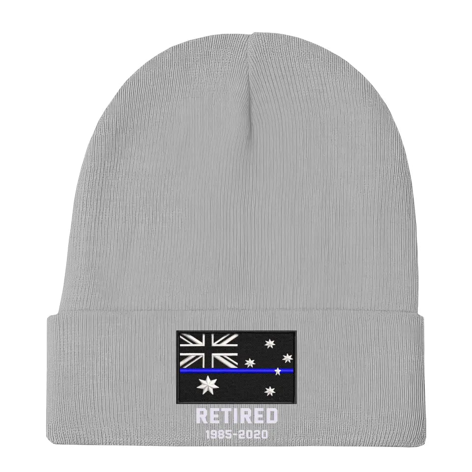 Personalized Retired Australian Police Officer Custom Served Time Embroidered Beanie Printed KVH231338