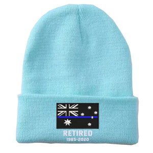Personalized Retired Australian Police Officer Custom Served Time Embroidered Beanie Printed KVH231338