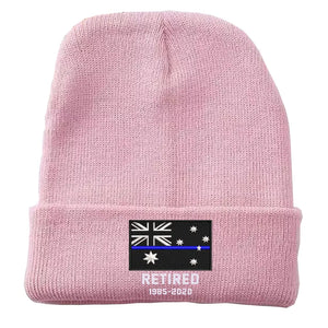 Personalized Retired Australian Police Officer Custom Served Time Embroidered Beanie Printed KVH231338