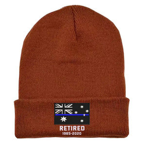 Personalized Retired Australian Police Officer Custom Served Time Embroidered Beanie Printed KVH231338