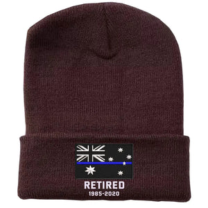 Personalized Retired Australian Police Officer Custom Served Time Embroidered Beanie Printed KVH231338
