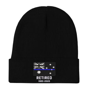 Personalized Retired Australian Police Officer Custom Served Time Embroidered Beanie Printed KVH231338