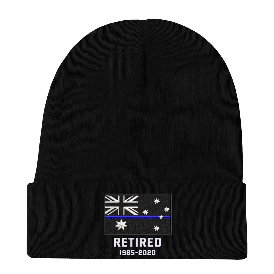 Personalized Retired Australian Police Officer Custom Served Time Embroidered Beanie Printed KVH231338