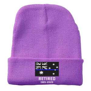 Personalized Retired Australian Police Officer Custom Served Time Embroidered Beanie Printed KVH231338