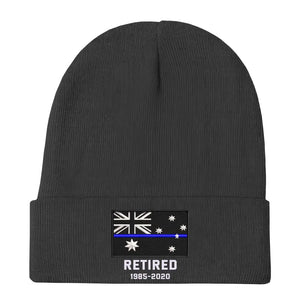 Personalized Retired Australian Police Officer Custom Served Time Embroidered Beanie Printed KVH231338