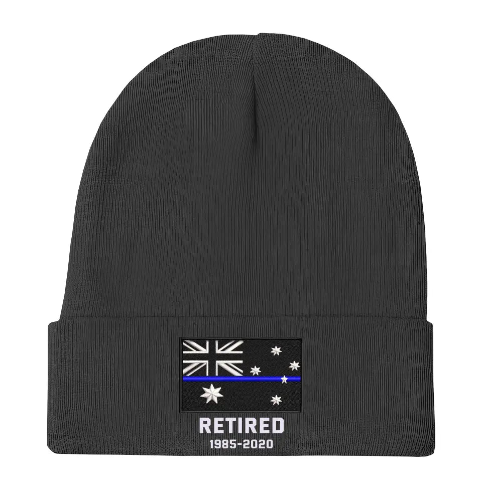Personalized Retired Australian Police Officer Custom Served Time Embroidered Beanie Printed KVH231338