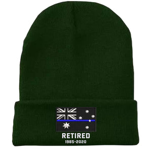 Personalized Retired Australian Police Officer Custom Served Time Embroidered Beanie Printed KVH231338
