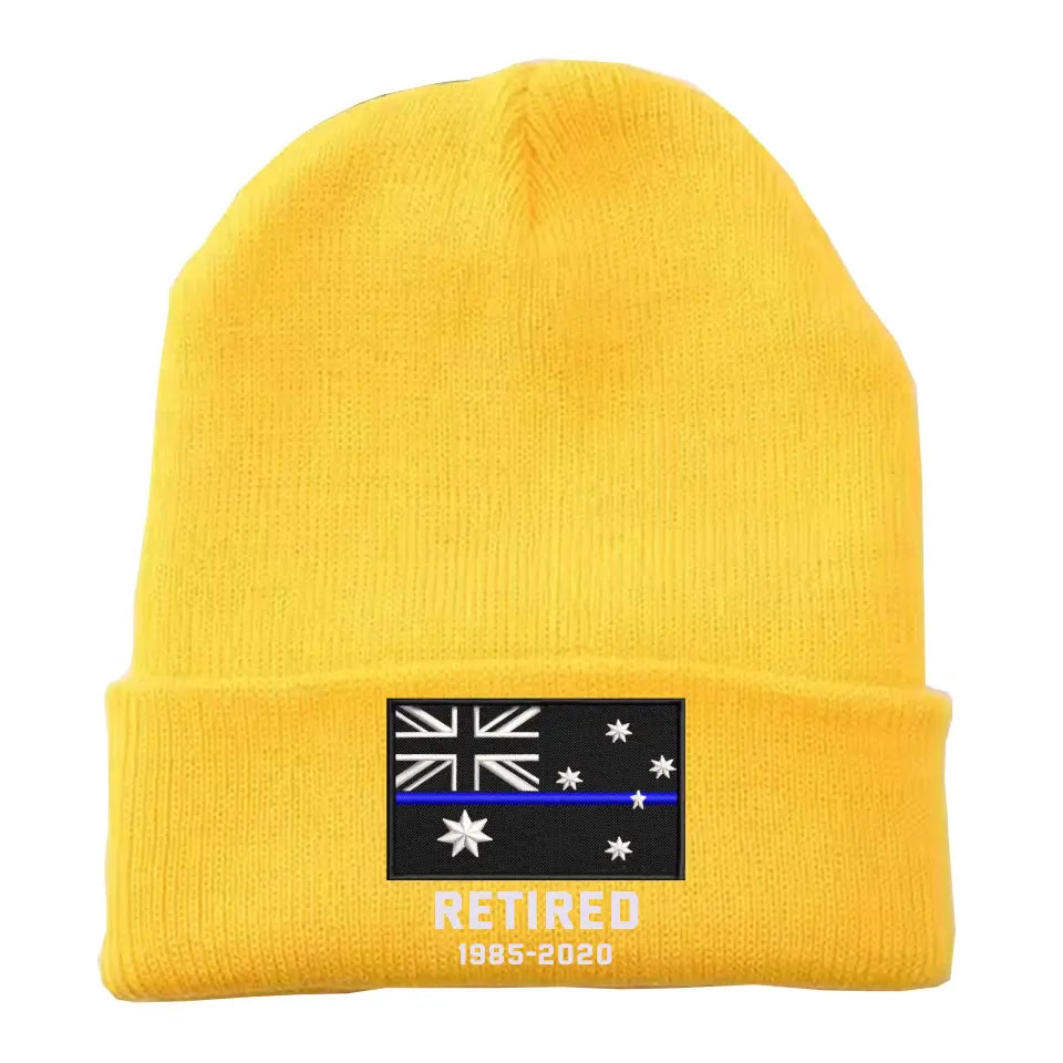 Personalized Retired Australian Police Officer Custom Served Time Embroidered Beanie Printed KVH231338