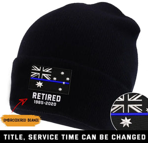 Personalized Retired Australian Police Officer Custom Served Time Embroidered Beanie Printed KVH231338