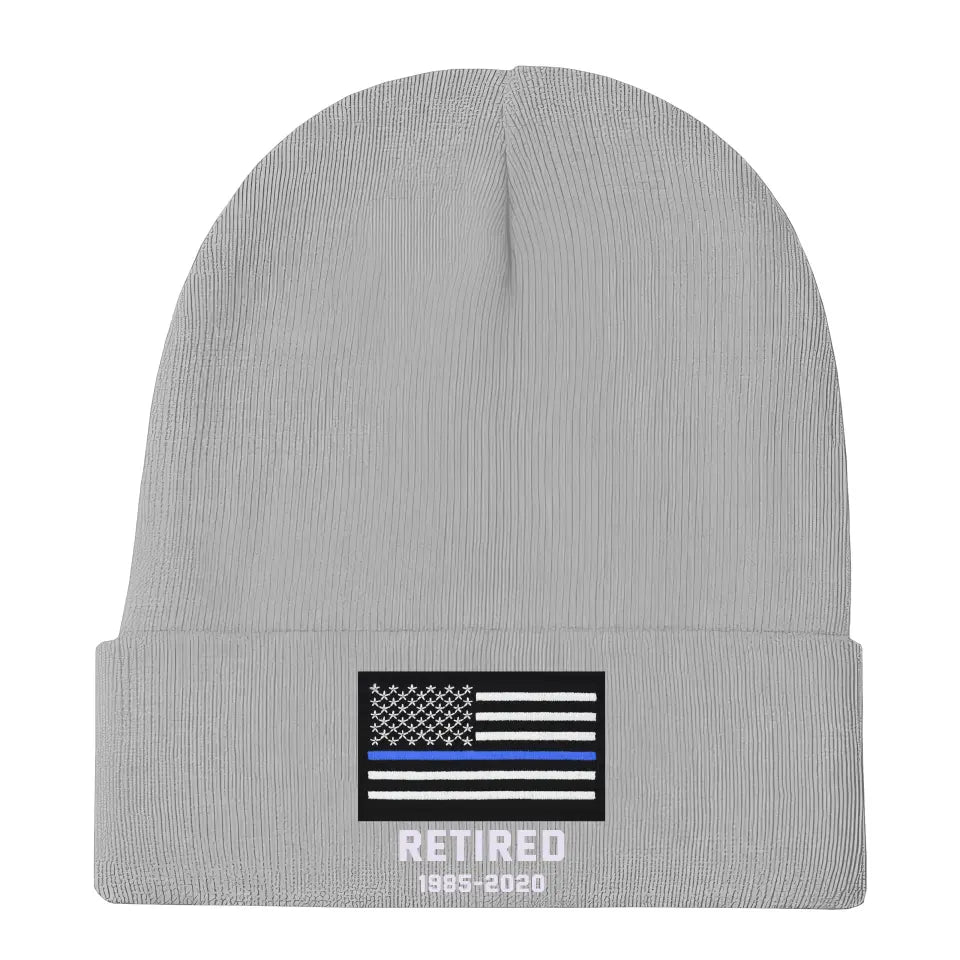 Personalized Retired US Police Officer Custom Served Time Embroidered Beanie Printed KVH231338