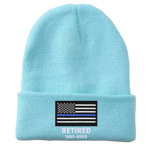 Personalized Retired US Police Officer Custom Served Time Embroidered Beanie Printed KVH231338