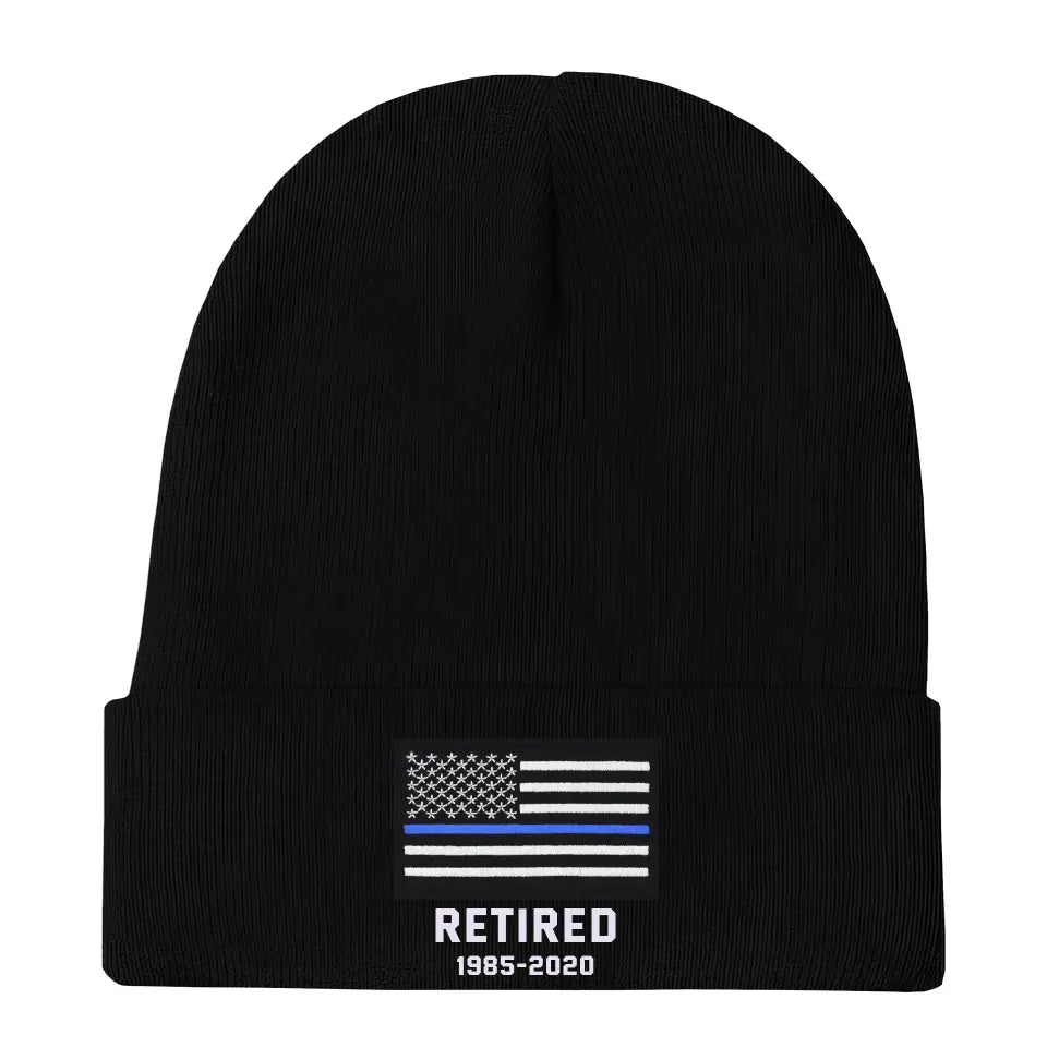 Personalized Retired US Police Officer Custom Served Time Embroidered Beanie Printed KVH231338