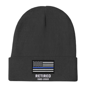 Personalized Retired US Police Officer Custom Served Time Embroidered Beanie Printed KVH231338