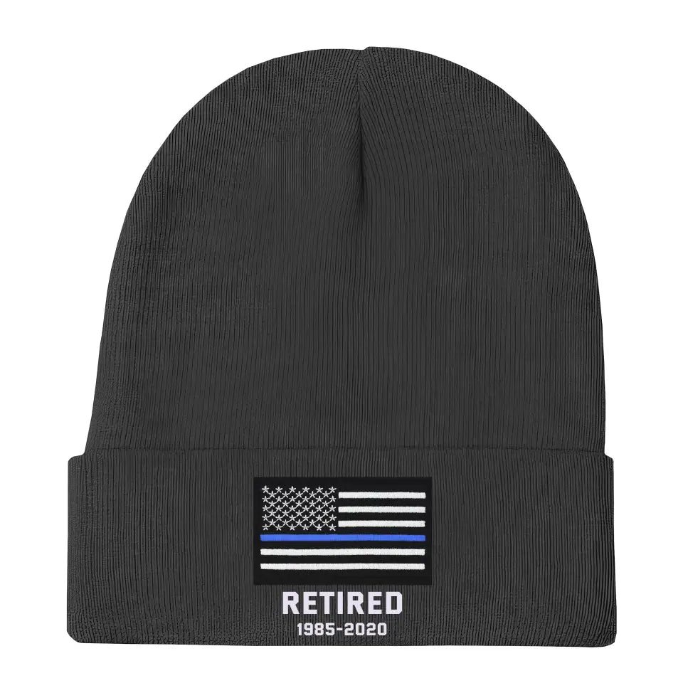 Personalized Retired US Police Officer Custom Served Time Embroidered Beanie Printed KVH231338
