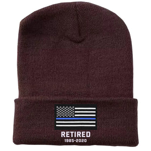 Personalized Retired US Police Officer Custom Served Time Embroidered Beanie Printed KVH231338
