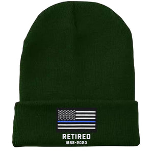 Personalized Retired US Police Officer Custom Served Time Embroidered Beanie Printed KVH231338