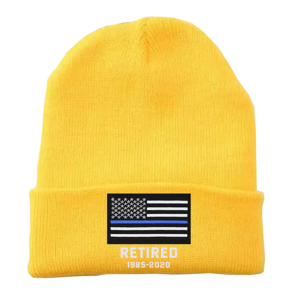 Personalized Retired US Police Officer Custom Served Time Embroidered Beanie Printed KVH231338