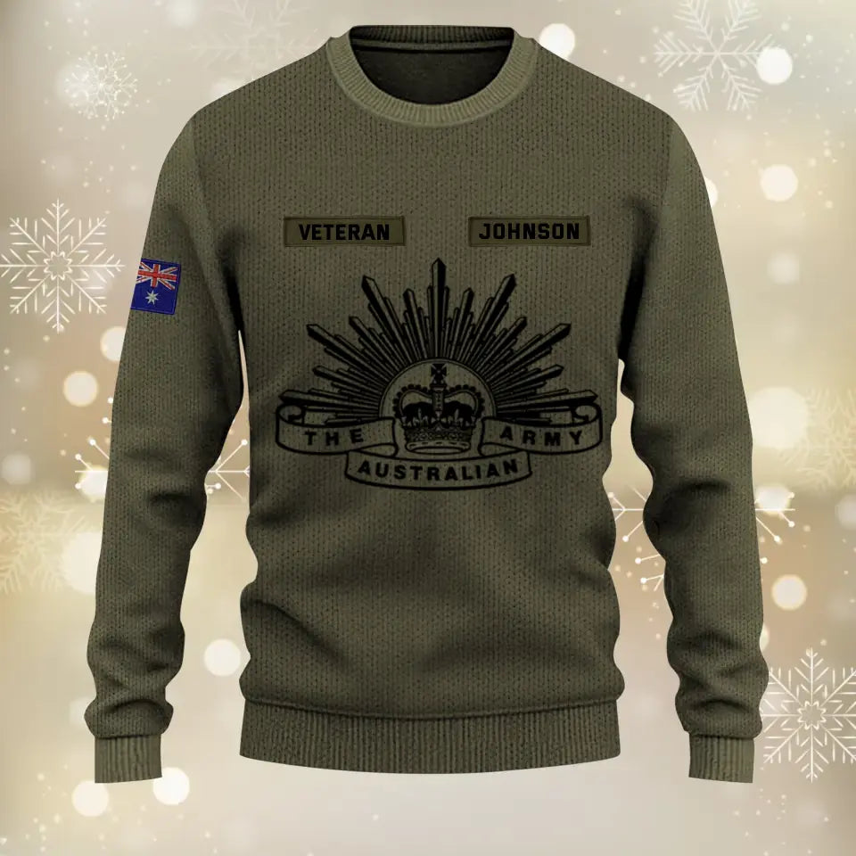 Personalized Australian Armed Force Veteran Sweater 3D Printed QTVQ1334