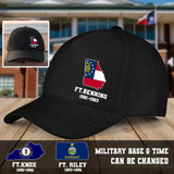 Personalized Military Base US Veteran Custom Time Black Cap QTHN231359