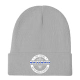Personalized The Legend Has Retired Thin Blue Line Embroidered Beanie Printed AHVA231372