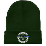 Personalized The Legend Has Retired Thin Blue Line Embroidered Beanie Printed AHVA231372