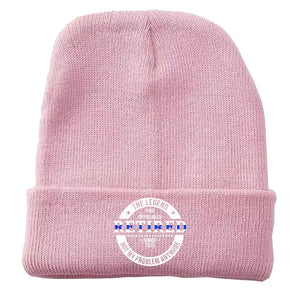 Personalized The Legend Has Retired Thin Blue Line Embroidered Beanie Printed AHVA231372
