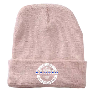 Personalized The Legend Has Retired Thin Blue Line Embroidered Beanie Printed AHVA231372