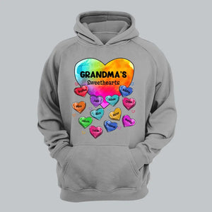 Personalized Grandma's Sweethearts Kid Names Hoodie 2D Printed KVH231375